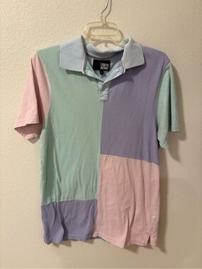 Eighth Avenue Men’s Pastel Colorblock Polo - Mint, Lavender & Pink
